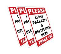 GARIOUANS 3 pièces Autocollants PVC Veuillez Laisser les Colis Ici pour Bureaux et Entrepôts Signalétique Pratique pour Zones de Livraison Sécurisée