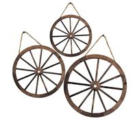GARIOUANS 3 pièces Décoration Murale Roue de Wagon Vintage Ornement pour Jardin Bar et Intérieur Style Campagne Chic