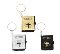 GARIOUANS 3 pièces Mini Porte-clés Bible Chrétien avec Versets Bibliques Pendentif Miniature et Symbole de Foi pour Usage Quotidien