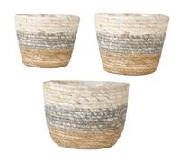 GARIOUANS 3 pièces Panier Tressé Naturel pour Plantes Intérieur Rangement Multifonction pour Fleurs Fraîches et Séchées Décoration Maison Élégante