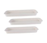 GARIOUANS 3 Pièces Plateau de Verres d'eau Usine Soucoupe bac à Plantes Rectangle Plateau de semis Multi Plateaux d'égouttement des Plantes pour Pots Plastique Blanche