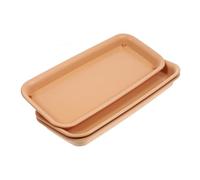 GARIOUANS 3 pièces Plateau Rectangulaire pour Pots de Fleurs Lot de Saucers Plastique Support Anti-dérapant et Collecteur Eau pour Plantes Intérieur et Jardin