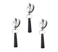 GARIOUANS 3 pièces Porte-clés Rétractable avec Boucle Acier et Étui Silicone Anti-perte Extensible pour Randonnée Camping et Activités Extérieures