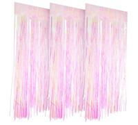 GARIOUANS 3 Pièces Rideaux à Franges Métalliques Transparentes Rainbow pour Décoration Murale et Porte Fond pour Fête et Photographie