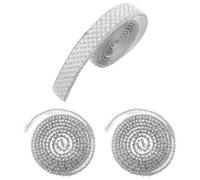 GARIOUANS 3 Rouleaux Ruban Strass Autocollant avec Perles et Cristaux Bande Adhésive Décorative DIY pour Robes Mariage Chaussures Artisanat et Événements Shower