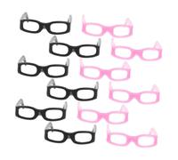 GARIOUANS 30 Pièces Lot de Mini Lunettes de Poupée Plastique Accessoires Colorés pour Habillage Lunettes Simulées Noires et Roses Objets Décoratifs pour Poupées Jeu Créatif