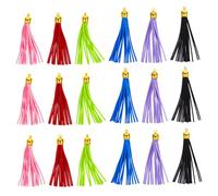 GARIOUANS 32 pièces Lot de Pompons Cuir Colorés pour Porte Clés Décoration Artisanale DIY Accessoires Durables pour Créations Personnalisées