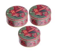 GARIOUANS 3pièces Boîtes Métalliques Vides Rondes Pour Bonbons Biscuits Et Pâtisseries Boîtes à Friandises Avec Couvercle Petites De Rangement