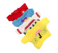 GARIOUANS 4 Pièces Bear Doll Clothes Set Cotton Plush Sweaters with Christmas Heart Flower Umbrella Patterns Stuffed Animal Crochet Outfit for Girl Doll Accessories