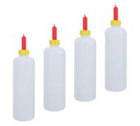 GARIOUANS 4 Pièces Biberon pour Animaux de Ferme 500ml en Plastique Transparent, Surveille le Niveau de Lait, Adapté aux Chevreaux et Veaux en Environnement Extérieur