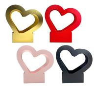 GARIOUANS 4 pièces Boîte à Bouquet Fleur Papier avec Découpe Cœur Couleurs Assorties Rose Rouge Noir Or Boîte à Fleurs Portable pour Emballage et Décoration Saint-valentin