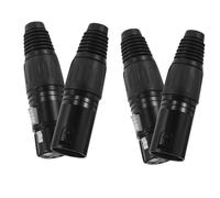 GARIOUANS 4 Pièces Connecteur Microphone XLR Broches Mâle et Femelle Cuivre Argenté Kit Noir pour Audio Mic Adaptateur Connecteur Audio Microphone Professionnel
