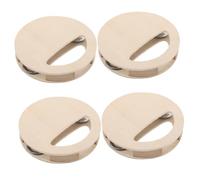 GARIOUANS 4 Pièces Kit de Maracas Bois Naturel Non Peint pour Garçon Fille Sensoriel Montessori Diy Tambourin à Main pour Peinture et Développement Créatif