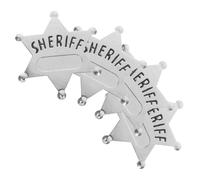 GARIOUANS 4 Pièces Lot de Badges de Shérif Alliage de Zinc Étoile Policière Réaliste pour Déguisement Halloween Accessoires de Jeu de Rôle et Fête