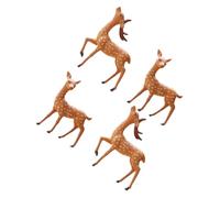 GARIOUANS 4 Pièces Lot de Figurines Miniatures Cerfs PVC Décoration Forêt et Jardin Ornements Animaux pour Micro Paysages et Gâteaux Cadeau Léger et Détaillé