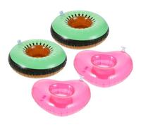 GARIOUANS 4 pièces Lot de Porte-gobelets Gonflables Flottants pour Piscine et Spa Support de Boissons PVC Résistant Motifs Kiwi et Cœur Accessoires Piscine pour Fête et Plage