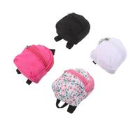 GARIOUANS 4 Pièces Miniature Doll Backpack with Zipper Polyester DIY Bags for Bjd Dolls Role Playing Accessories for Dollhouses and Creative Crafts