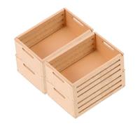 GARIOUANS 4 Pièces Miniature Paniers Bois pour Maison de Poupée Lot de Paniers Miniatures Décoratifs Pin Caisse de Rangement pour Accessoires de Maison Poupée Modèle de Micro Paysage