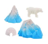 GARIOUANS 4 pièces Modèle Mini Igloo avec Figurines Animales Miniatures Décor Micro Paysage Réaliste pour Garçon Fille et Décoration Gâteau Hivernale