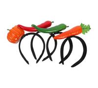 GARIOUANS 4 Pièces Set de Serre-têtes Légumes Plastique Citrouille Piment Rouge Carotte Poivron Vert Accessoires Costume Halloween et Cosplay Femme