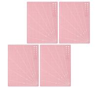 GARIOUANS 4 Pièces Tapis de Découpe Auto-cicatrisant Double Face en Polypropylène Rose pour Loisirs Créatifs et Couture, Outil Polyvalent Surface Stable A4 Réversible