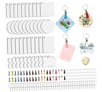 GARIOUANS 40 ensembles Lot de Porte-clés Vierges à Sublimation avec Glands Colorés Planches DIY pour Décoration Personnalisée Accessoires Artisanaux pour et Projets Créatifs