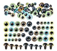 GARIOUANS 40 Yeux de Sécurité Colorés pour Loisirs Créatifs, 7.5mm à 12mm, Abs, Assortiment 5 Couleurs Irisés, Yeux pour Poupées, Peluches et Crochet, Fournitures Bricolage Faits Main