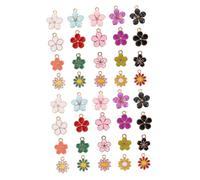 GARIOUANS 40pièces Pendentif Fleur de Cerisier Breloque Pendentif Cerise Colorée pour Bijoux Breloque Fleur Connecteur Alliage pour Loisirs Créatifs
