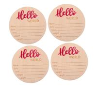 GARIOUANS 4pcs Panneau de Naissance Bébé Bois Rond Panneau D'annonce pour Baby Shower D'accueil pour Accouchement Souvenir Rustique pour Future Maman