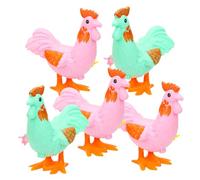 GARIOUANS 5 pièces Coq Mécanique Figurine Animaux Amusante et Réaliste pour Garçon Fille Cadeau Créatif pour Fête et Développement Coordination Couleur Aléatoire Couleur Aléatoire