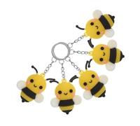 GARIOUANS 5 pièces Creative Bee Keychain Set Cute Bee Pendant Party Favors for Communion PVC and Metal for Bags and Cars