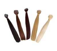 GARIOUANS 5 Pièces Extensions de Cheveux pour Poupée Fibres Synthétiques Résistantes Chaleur Mèches Lisses Longues pour Coiffures DIY Accessoires Cosplay Bjd Décoration de Poupées