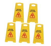 GARIOUANS 5 Pièces Miniature Dollhouse Caution Signs Slippery Floor Warning Safety Symbols for Fairy Garden Accessories and Diorama Decoration