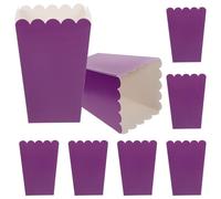 GARIOUANS 50 Boîtes à Popcorn en Papier Violet, Résistant la Graisse, Pliables, Récipients pour Bonbons de Fête, Seaux à Grignoter pour Mariage et Événements, Pack de 50 Pièces