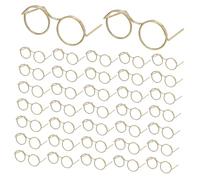 GARIOUANS 50 Pièces Mini Doll Glasses Set Metal Wire Rim Eyewear for Dollhouse Realistic Miniature Sunglasses for DIY Crafts and Photo Props Creative Family Crafting Accessories