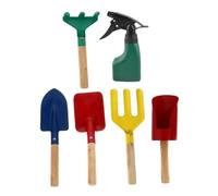 GARIOUANS 6 pièces Kit Jardinage Garçon Fille Métal et Bois Pelle Râteau Bêche et Arrosoir Outils Robustes pour Jardinage et Jeux Plein Air Adaptés Garçons Filles Potager Couleur Aléatoire