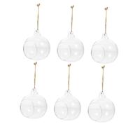 GARIOUANS 6 Pièces Lot de Vases Suspendus Transparent pour Micro et Plantes Hydroponiques Bougeoirs Élégants pour Décoration Intérieure et Extérieure