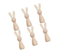 GARIOUANS 6 pièces Lot Lapins à Peindre Figurines DIY pour Décoration de Pâques Ornement Créatif pour Activités Manuelles et Artisanat de Printemps