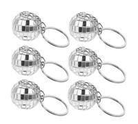 GARIOUANS 6 pièces Mini Porte Clés Boule Disco Miroir Argenté Pendentif Décoratif Compact pour Sacs et Clés Accessoire Rétro pour et Lot