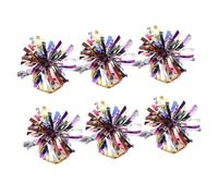 GARIOUANS 6 Pièces Poids de Ballon pour Fête Accessoire Coloré Film Arc-ciel Bloc de Support Résistant pour Ballons à Hélium Anniversaire Mariage Célébrations
