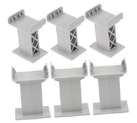 GARIOUANS 6 pièces Supports de Pont pour Voie Ferrée Élévateurs pour Circuit de Train Accessoires Stables pour Garçon Fille Ponts Miniatures Gris