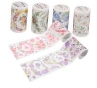 GARIOUANS 6 rouleaux Lot Washi Tape Fleurs Décoratif pour Scrapbooking DIY Adhésif Masking Tape Artisanat Journal Planificateur