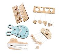GARIOUANS 6pièces Busy Board Montessori Bois Jouets Éducatifs Sensoriels pour Développement des Compétences Motrices Fines pour Tout-Petits