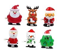 GARIOUANS 6pièces Jouets à Remonter Père Noël Rigolos Cartoon pour Garçon Fille Figurines De Noël Miniatures Léger Et Sécurisé Cadeaux Festifs pour Fête Et Jeu