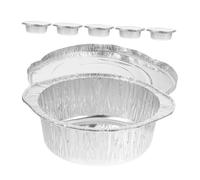 GARIOUANS 6pièces Lot de Pots Aluminium avec Couvercles pour Barbecue Et Cuisson Bols Jetables Ronds pour Plats à Emporter Et Pâtisserie