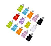 GARIOUANS 70 pièces Pendentifs Petits Ours Colorés Résine Transparente pour Bijoux DIY Breloques Collier Porte-clés Assortiment Couleurs par Couleur