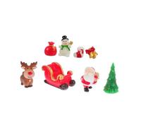 GARIOUANS 8 Pièces Décorations Noël Résine Set Miniatures Père Noël Traîneau Sapin pour Bureau Maison Festive