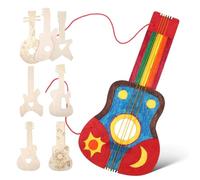 GARIOUANS 8 pièces Lot de Découpes Bois Guitare pour Artisanat Formes Variées Bois Brut à Peindre Décorations Musicales Personnalisables pour Fêtes et Projets Créatifs