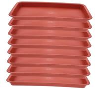 GARIOUANS 8 pièces Plateau de Pot de Fleurs Rectangulaire Plastique Lot de Soucoupe Réutilisable pour Balcon et Jardin Bac Récupérateur Eau pour Plantes et Bonsaï Support Stable pour Pots