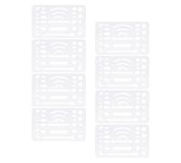 GARIOUANS 8 Pièces Pochoirs à Gomme Acier Inoxydable avec Règle Outils de Dessin et Traçage Multifonctionnels pour Conception Mécanique et Technique Modèles Effaçables pour École et Bureau